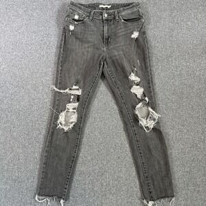Levi's 721 High Rise Skinny Jeans Womens Size 29 Gray Distressed Stretch